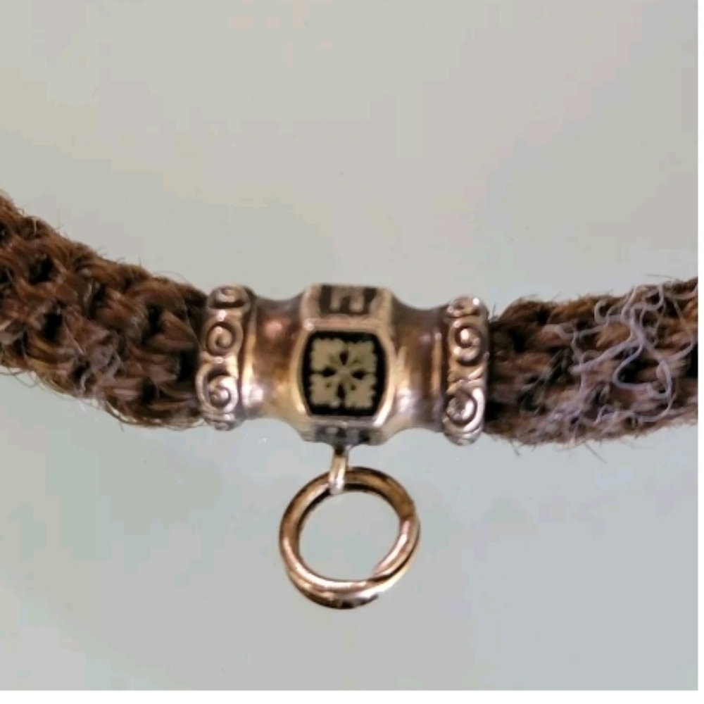 Sold Antique 10k Gold Enamel Mourning Hair Necklace - Picture 5 of 12